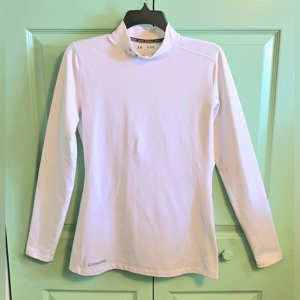 Under Armour Coldgear Mock FITTED SHIRT Marked (SIZE XL) Fits (SIZE L)